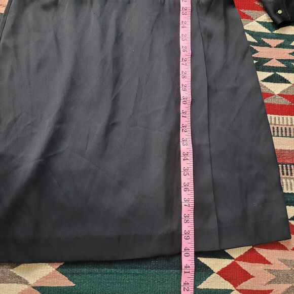 NWT Diane Von Furstenberg Issie Silk Draping Dress Sz 6 Black Satin Drop Waist - Picture 9 of 10